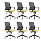 Modern Mid-Back Office Chair Black Frame No Distressing Desk Chair Yellow 6 Piece Set Casters Included Clearhalo 'furn' 'furn_office_chair' 'Furniture' 'Office Chairs' 'Office Furniture' 'office_chair' 5839695