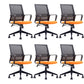 Modern Mid-Back Office Chair Black Frame No Distressing Desk Chair Orange 6 Piece Set Casters Included Clearhalo 'furn' 'furn_office_chair' 'Furniture' 'Office Chairs' 'Office Furniture' 'office_chair' 5839696