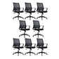 Modern Mid-Back Office Chair Black Frame No Distressing Desk Chair Black 8 Piece Set Casters Included Clearhalo 'furn' 'furn_office_chair' 'Furniture' 'Office Chairs' 'Office Furniture' 'office_chair' 5839697