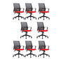 Modern Mid-Back Office Chair Black Frame No Distressing Desk Chair Red 8 Piece Set Casters Included Clearhalo 'furn' 'furn_office_chair' 'Furniture' 'Office Chairs' 'Office Furniture' 'office_chair' 5839698