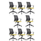 Modern Mid-Back Office Chair Black Frame No Distressing Desk Chair Yellow 8 Piece Set Casters Included Clearhalo 'furn' 'furn_office_chair' 'Furniture' 'Office Chairs' 'Office Furniture' 'office_chair' 5839699