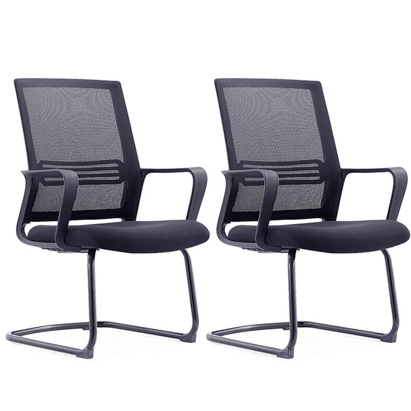 Modern Mid-Back Office Chair Black Frame No Distressing Desk Chair Black 2 Piece Set Casters Not Included Clearhalo 'furn' 'furn_office_chair' 'Furniture' 'Office Chairs' 'Office Furniture' 'office_chair' 5839703