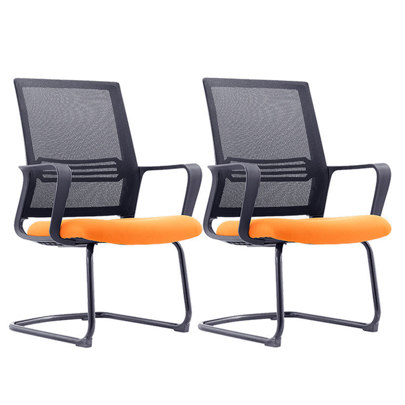 Modern Mid-Back Office Chair Black Frame No Distressing Desk Chair Orange 2 Piece Set Casters Not Included Clearhalo 'furn' 'furn_office_chair' 'Furniture' 'Office Chairs' 'Office Furniture' 'office_chair' 5839704