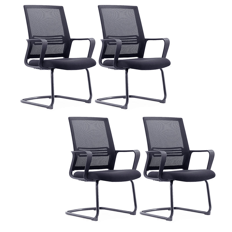 Modern Mid-Back Office Chair Black Frame No Distressing Desk Chair Black 4 Piece Set Casters Not Included Clearhalo 'furn' 'furn_office_chair' 'Furniture' 'Office Chairs' 'Office Furniture' 'office_chair' 5839705