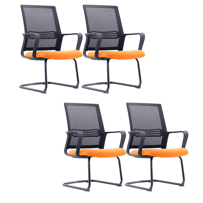 Modern Mid-Back Office Chair Black Frame No Distressing Desk Chair Orange 4 Piece Set Casters Not Included Clearhalo 'furn' 'furn_office_chair' 'Furniture' 'Office Chairs' 'Office Furniture' 'office_chair' 5839706