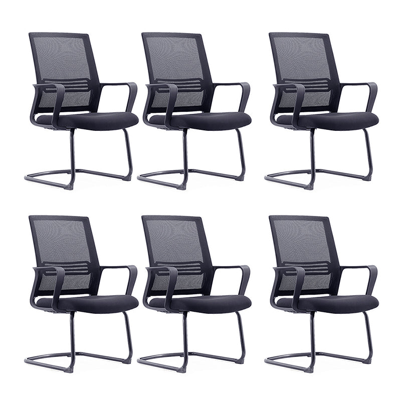 Modern Mid-Back Office Chair Black Frame No Distressing Desk Chair Black 6 Piece Set Casters Not Included Clearhalo 'furn' 'furn_office_chair' 'Furniture' 'Office Chairs' 'Office Furniture' 'office_chair' 5839707