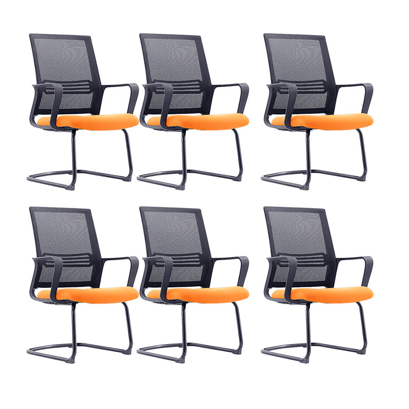 Modern Mid-Back Office Chair Black Frame No Distressing Desk Chair Orange 6 Piece Set Casters Not Included Clearhalo 'furn' 'furn_office_chair' 'Furniture' 'Office Chairs' 'Office Furniture' 'office_chair' 5839708