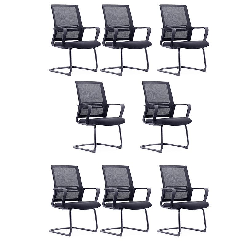 Modern Mid-Back Office Chair Black Frame No Distressing Desk Chair Black 8 Piece Set Casters Not Included Clearhalo 'furn' 'furn_office_chair' 'Furniture' 'Office Chairs' 'Office Furniture' 'office_chair' 5839709