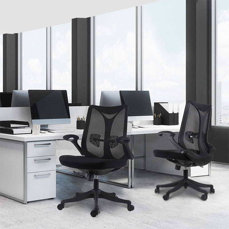 Chaise d'ordinateur moderne Chaise d'accoudoir réglable en nylon chaise Mid-back