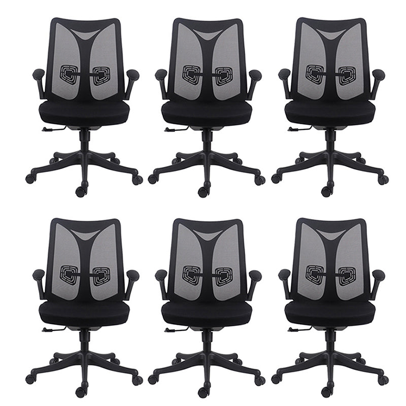 Chaise d'ordinateur moderne Chaise d'accoudoir réglable en nylon chaise Mid-back