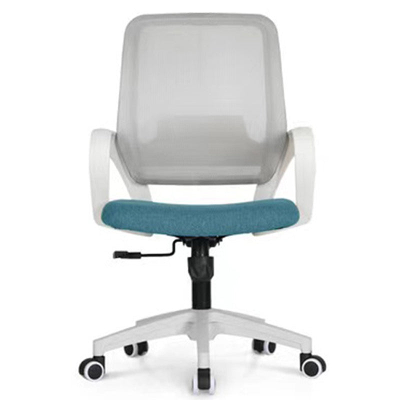 Silla de computadora moderna silla de reposapié fija silla de escritorio de nylon con ruedas