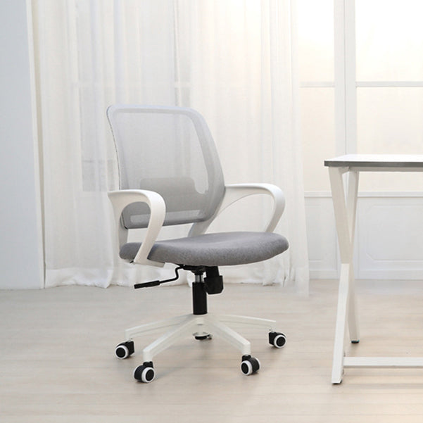 Silla de computadora moderna silla de reposapié fija silla de escritorio de nylon con ruedas
