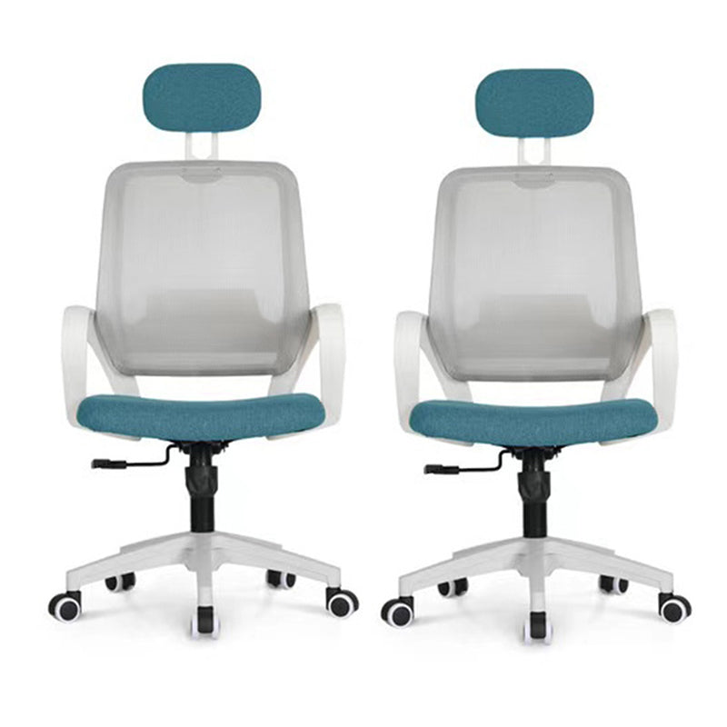 Silla de computadora moderna silla de reposapié fija silla de escritorio de nylon con ruedas