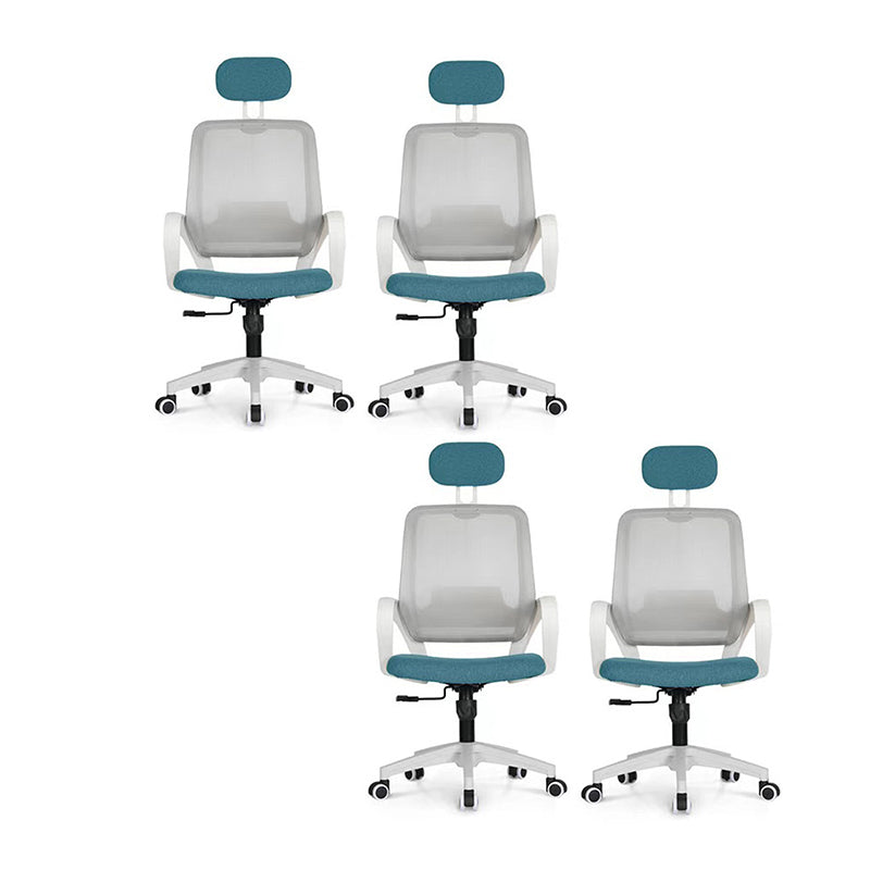 Silla de computadora moderna silla de reposapié fija silla de escritorio de nylon con ruedas