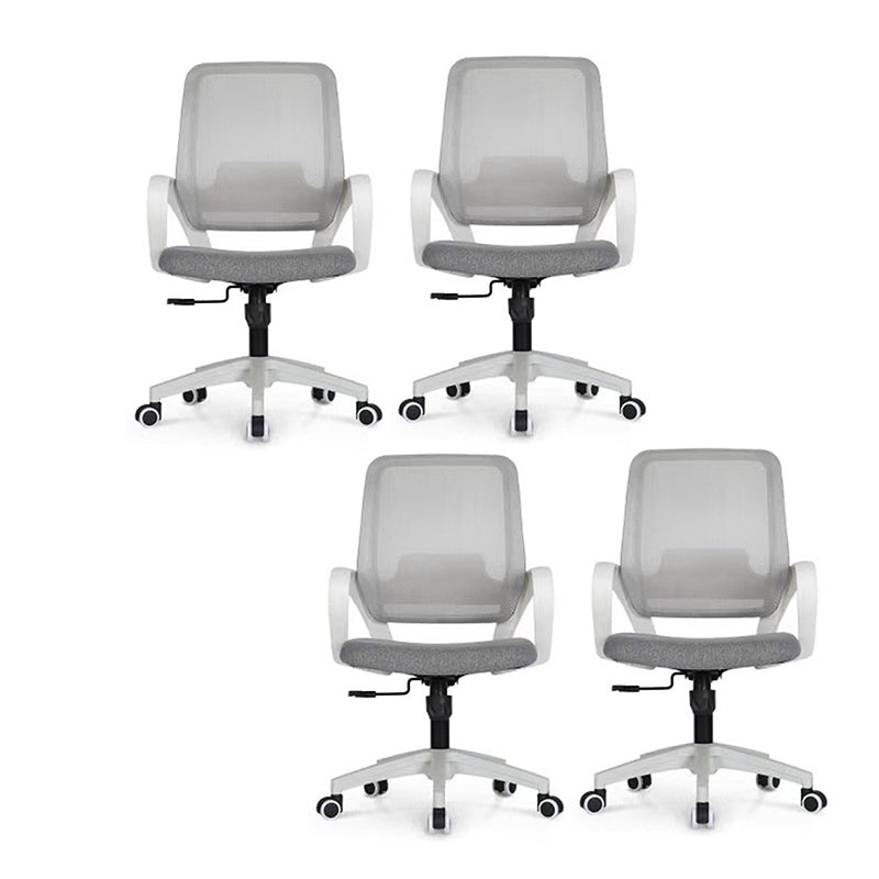 Silla de computadora moderna silla de reposapié fija silla de escritorio de nylon con ruedas