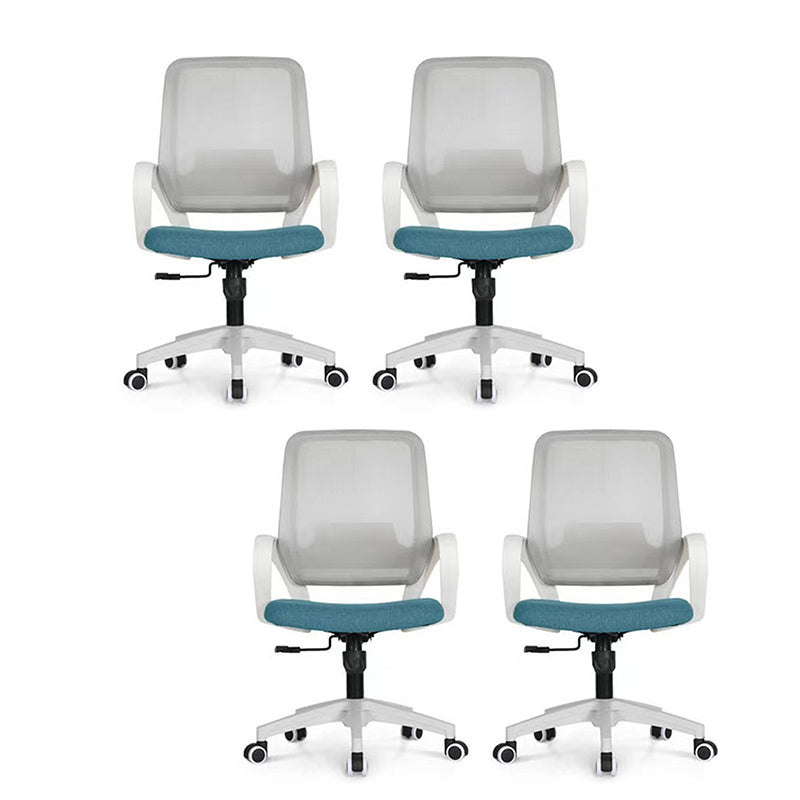 Silla de computadora moderna silla de reposapié fija silla de escritorio de nylon con ruedas