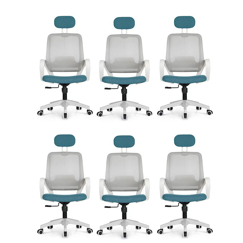 Silla de computadora moderna silla de reposapié fija silla de escritorio de nylon con ruedas