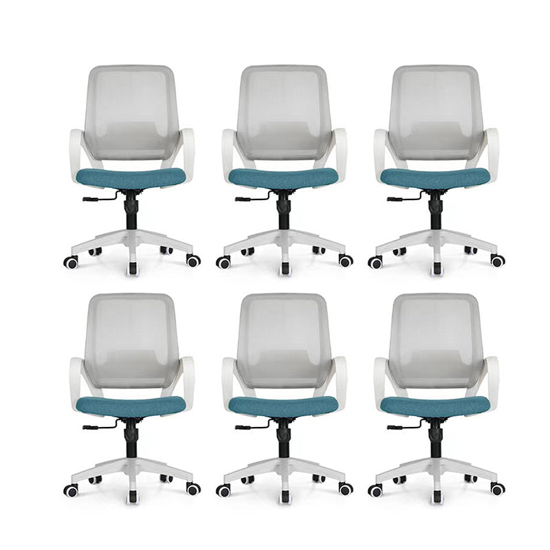 Silla de computadora moderna silla de reposapié fija silla de escritorio de nylon con ruedas