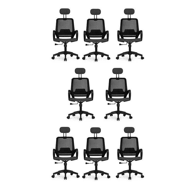 Silla de computadora moderna silla de reposapié fija silla de escritorio de nylon con ruedas