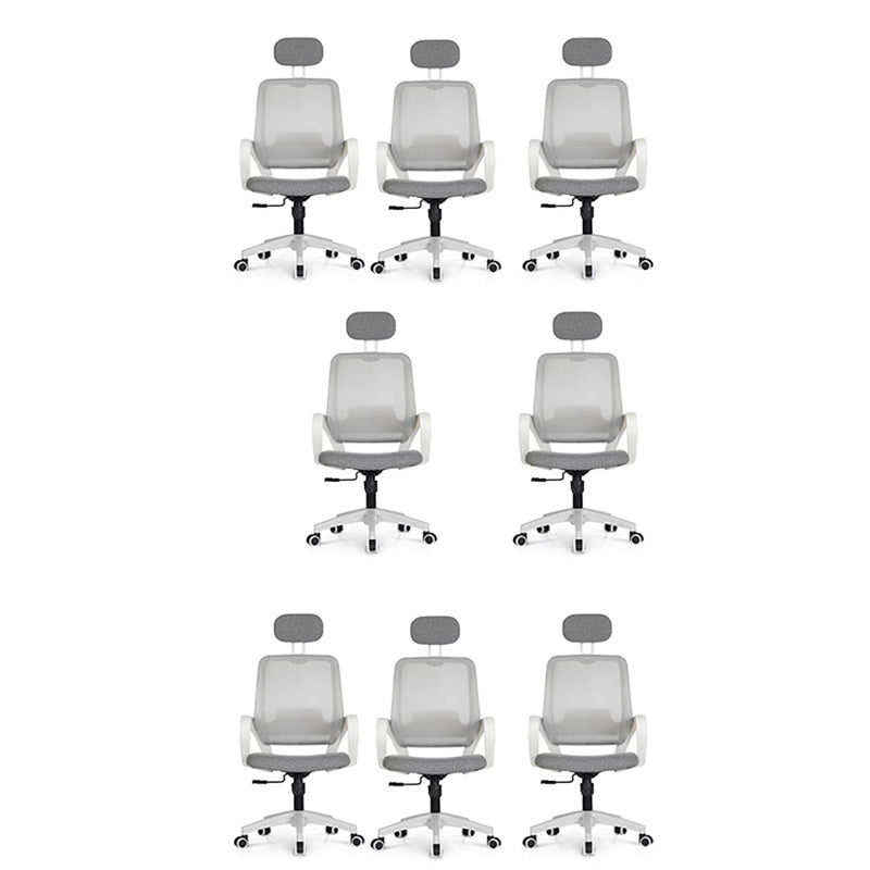 Silla de computadora moderna silla de reposapié fija silla de escritorio de nylon con ruedas