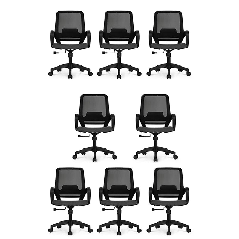 Silla de computadora moderna silla de reposapié fija silla de escritorio de nylon con ruedas