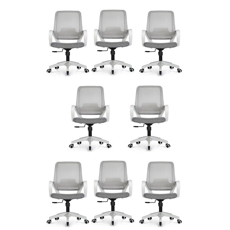 Silla de computadora moderna silla de reposapié fija silla de escritorio de nylon con ruedas