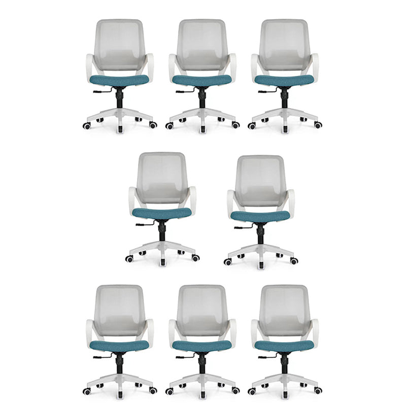 Silla de computadora moderna silla de reposapié fija silla de escritorio de nylon con ruedas