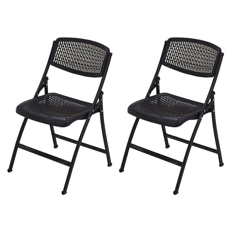 Modern Low Back Office Chair Plastic Armless Upholstered Office Chair Black 2 Piece Set Clearhalo 'furn' 'furn_office_chair' 'Furniture' 'Office Chairs' 'Office Furniture' 'office_chair' 5839872
