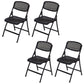 Modern Low Back Office Chair Plastic Armless Upholstered Office Chair Black 4 Piece Set Clearhalo 'furn' 'furn_office_chair' 'Furniture' 'Office Chairs' 'Office Furniture' 'office_chair' 5839873