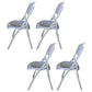 Modern Low Back Office Chair Plastic Armless Upholstered Office Chair Light Gray 4 Piece Set Clearhalo 'furn' 'furn_office_chair' 'Furniture' 'Office Chairs' 'Office Furniture' 'office_chair' 5839882