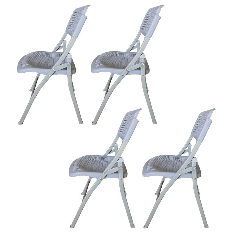 Modern Low Back Office Chair Plastic Armless Upholstered Office Chair Light Gray 4 Piece Set Clearhalo 'furn' 'furn_office_chair' 'Furniture' 'Office Chairs' 'Office Furniture' 'office_chair' 5839882
