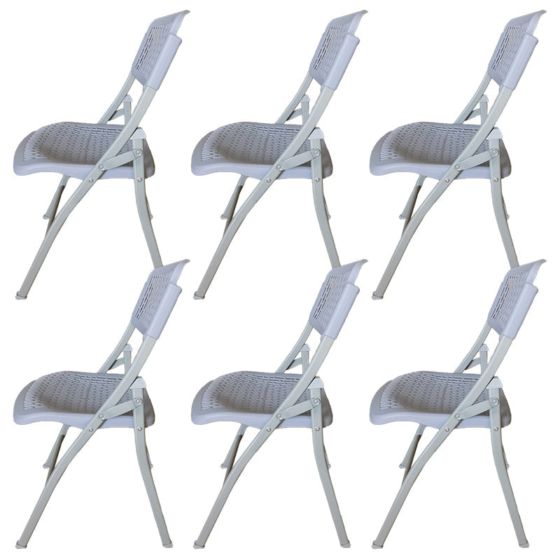 Modern Low Back Office Chair Plastic Armless Upholstered Office Chair Light Gray 6 Piece Set Clearhalo 'furn' 'furn_office_chair' 'Furniture' 'Office Chairs' 'Office Furniture' 'office_chair' 5839883