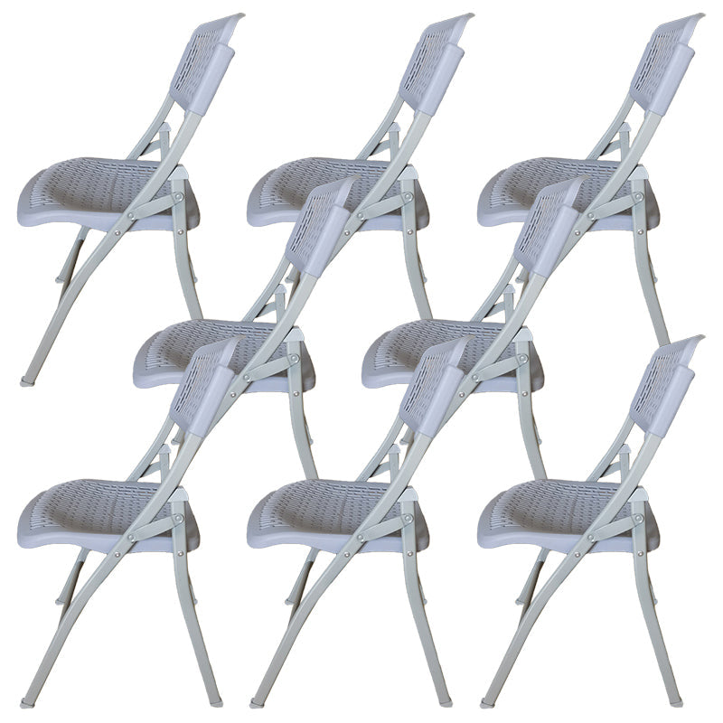 Modern Low Back Office Chair Plastic Armless Upholstered Office Chair Light Gray 8 Piece Set Clearhalo 'furn' 'furn_office_chair' 'Furniture' 'Office Chairs' 'Office Furniture' 'office_chair' 5839886
