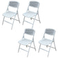 Modern Low Back Office Chair Plastic Armless Upholstered Office Chair White 4 Piece Set Clearhalo 'furn' 'furn_office_chair' 'Furniture' 'Office Chairs' 'Office Furniture' 'office_chair' 5839889