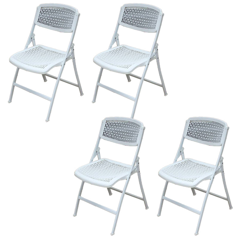 Modern Low Back Office Chair Plastic Armless Upholstered Office Chair White 4 Piece Set Clearhalo 'furn' 'furn_office_chair' 'Furniture' 'Office Chairs' 'Office Furniture' 'office_chair' 5839889