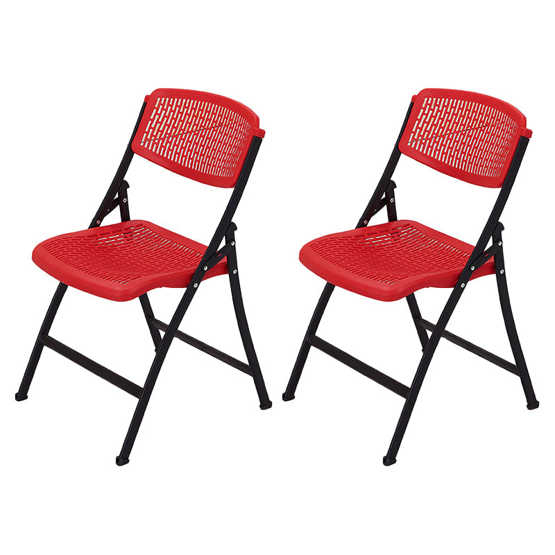Modern Low Back Office Chair Plastic Armless Upholstered Office Chair Red 2 Piece Set Clearhalo 'furn' 'furn_office_chair' 'Furniture' 'Office Chairs' 'Office Furniture' 'office_chair' 5839896