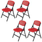 Modern Low Back Office Chair Plastic Armless Upholstered Office Chair Red 4 Piece Set Clearhalo 'furn' 'furn_office_chair' 'Furniture' 'Office Chairs' 'Office Furniture' 'office_chair' 5839897