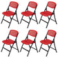 Modern Low Back Office Chair Plastic Armless Upholstered Office Chair Red 6 Piece Set Clearhalo 'furn' 'furn_office_chair' 'Furniture' 'Office Chairs' 'Office Furniture' 'office_chair' 5839898