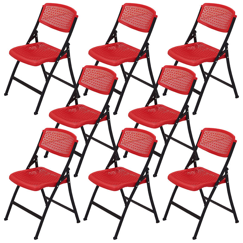 Modern Low Back Office Chair Plastic Armless Upholstered Office Chair Red 8 Piece Set Clearhalo 'furn' 'furn_office_chair' 'Furniture' 'Office Chairs' 'Office Furniture' 'office_chair' 5839899
