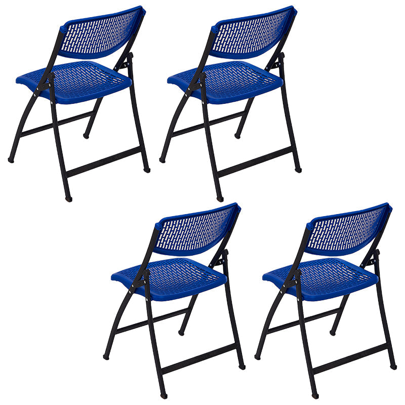 Modern Low Back Office Chair Plastic Armless Upholstered Office Chair Blue 4 Piece Set Clearhalo 'furn' 'furn_office_chair' 'Furniture' 'Office Chairs' 'Office Furniture' 'office_chair' 5839901