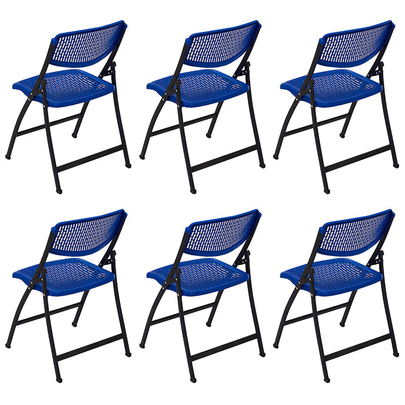 Modern Low Back Office Chair Plastic Armless Upholstered Office Chair Blue 6 Piece Set Clearhalo 'furn' 'furn_office_chair' 'Furniture' 'Office Chairs' 'Office Furniture' 'office_chair' 5839902