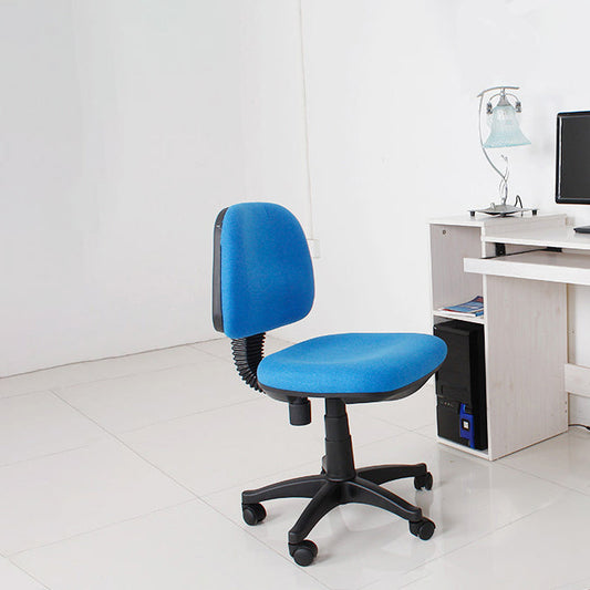 Modern Armless Upholstered Office Chair Slide Nylon Office Chair Blue 1 Piece