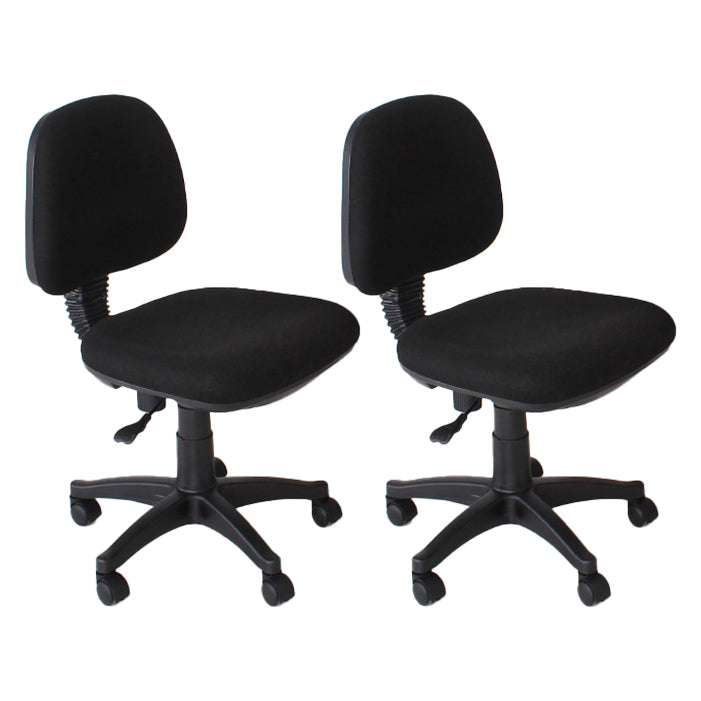 Modern Armless Upholstered Office Chair Slide Nylon Office Chair Black 2 Piece Set Clearhalo 'furn' 'furn_office_chair' 'Furniture' 'Office Chairs' 'Office Furniture' 'office_chair' 5839945