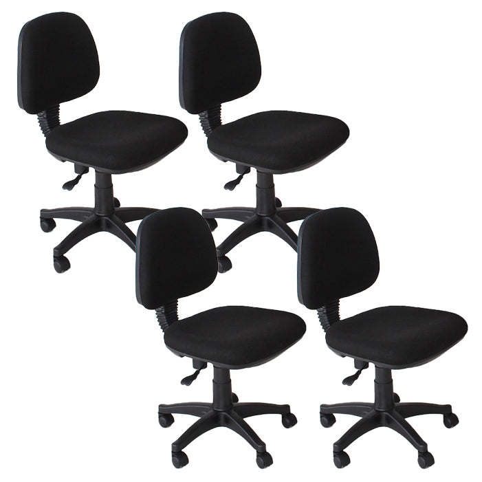 Modern Armless Upholstered Office Chair Slide Nylon Office Chair Black 4 Piece Set Clearhalo 'furn' 'furn_office_chair' 'Furniture' 'Office Chairs' 'Office Furniture' 'office_chair' 5839947