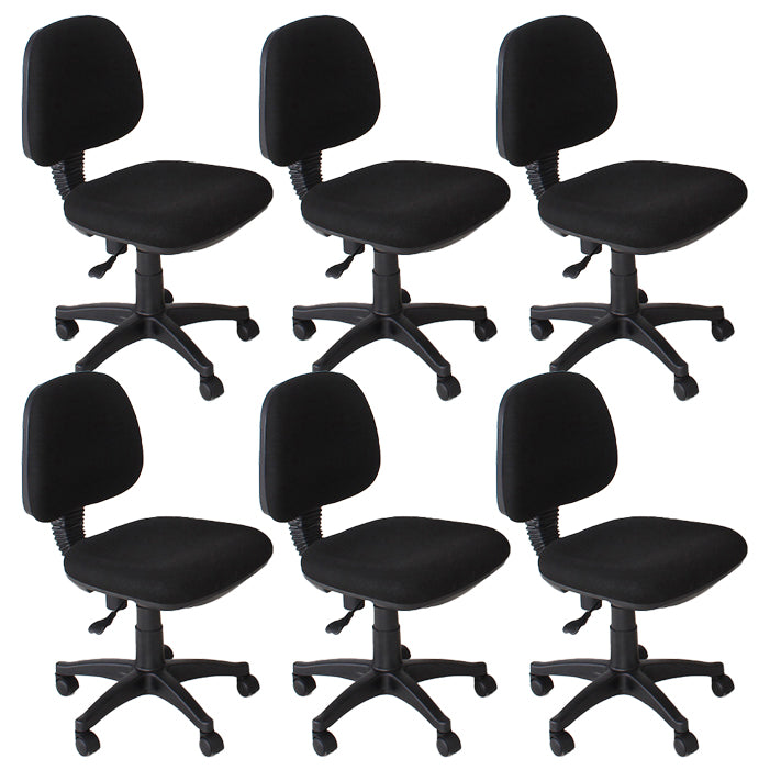 Modern Armless Upholstered Office Chair Slide Nylon Office Chair Black 6 Piece Set Clearhalo 'furn' 'furn_office_chair' 'Furniture' 'Office Chairs' 'Office Furniture' 'office_chair' 5839948