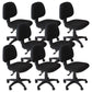 Modern Armless Upholstered Office Chair Slide Nylon Office Chair Black 8 Piece Set Clearhalo 'furn' 'furn_office_chair' 'Furniture' 'Office Chairs' 'Office Furniture' 'office_chair' 5839950