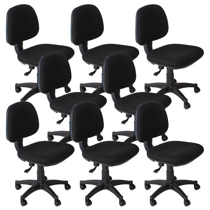 Modern Armless Upholstered Office Chair Slide Nylon Office Chair Black 8 Piece Set Clearhalo 'furn' 'furn_office_chair' 'Furniture' 'Office Chairs' 'Office Furniture' 'office_chair' 5839950