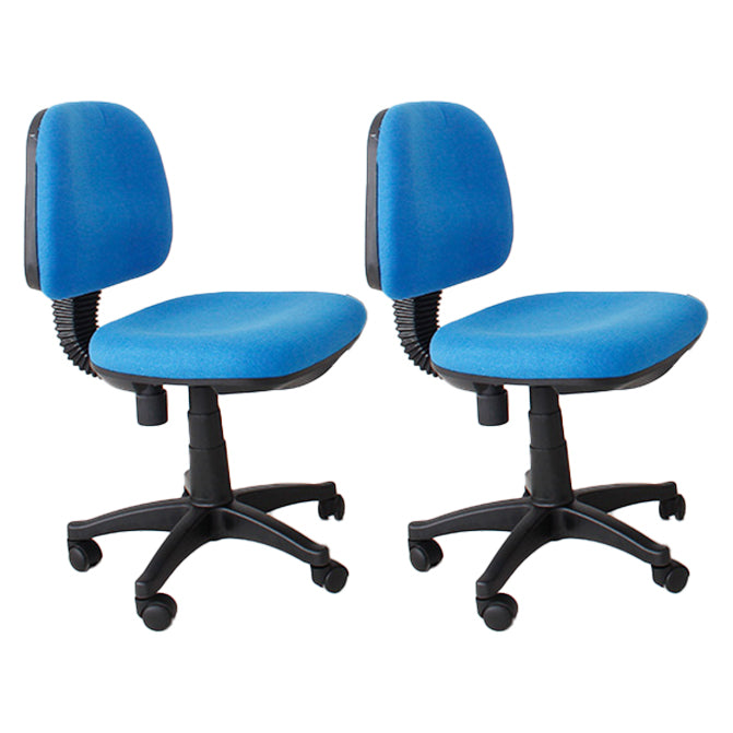Modern Armless Upholstered Office Chair Slide Nylon Office Chair Blue 2 Piece Set Clearhalo 'furn' 'furn_office_chair' 'Furniture' 'Office Chairs' 'Office Furniture' 'office_chair' 5839952