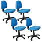 Modern Armless Upholstered Office Chair Slide Nylon Office Chair Blue 4 Piece Set Clearhalo 'furn' 'furn_office_chair' 'Furniture' 'Office Chairs' 'Office Furniture' 'office_chair' 5839954