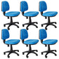 Modern Armless Upholstered Office Chair Slide Nylon Office Chair Blue 6 Piece Set Clearhalo 'furn' 'furn_office_chair' 'Furniture' 'Office Chairs' 'Office Furniture' 'office_chair' 5839956